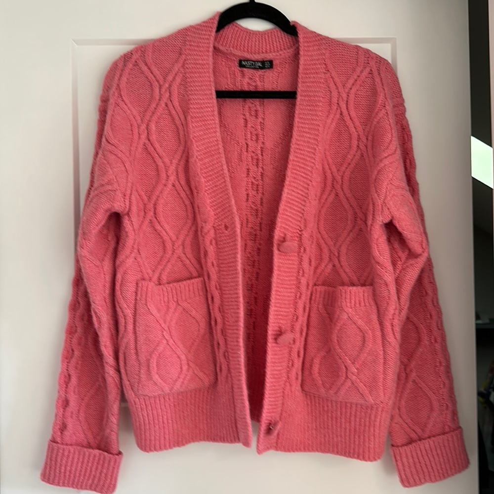 NWOT NastyGal pink cardigan sz small